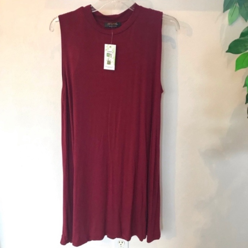 Renee C. Bamboo Fiber Sleeveless Crew Neck Dress - Picture 3 of 8